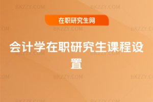 會計學在職研究生課程設置