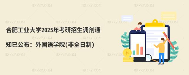 合肥工業大學2025年考研招生調劑通知已公布:外國語學院(非全日制)